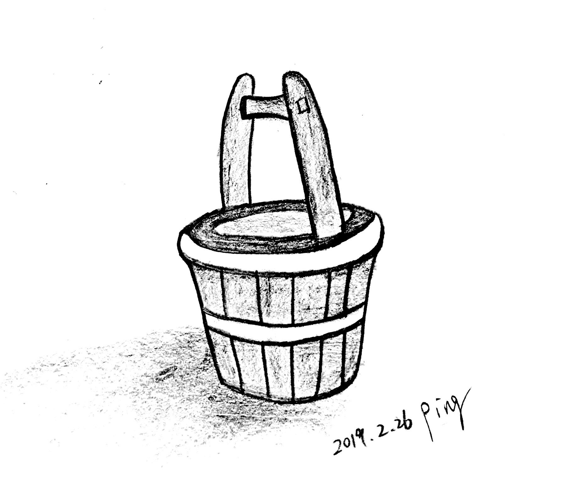 木製の桶の挿絵